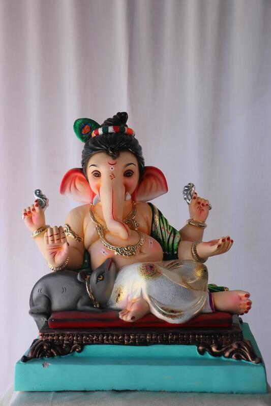 Shinde Baal Ganesh Ganpati | POP Ganpati | 19 Inches Height | MSKK-0020-POP-19-SHIND-PSKK-DNOA Shinde Baal Ganesh Ganpati | POP Ganpati | 19 Inches Height | MSKK-0020-POP-19-SHIND-PSKK-DNOA