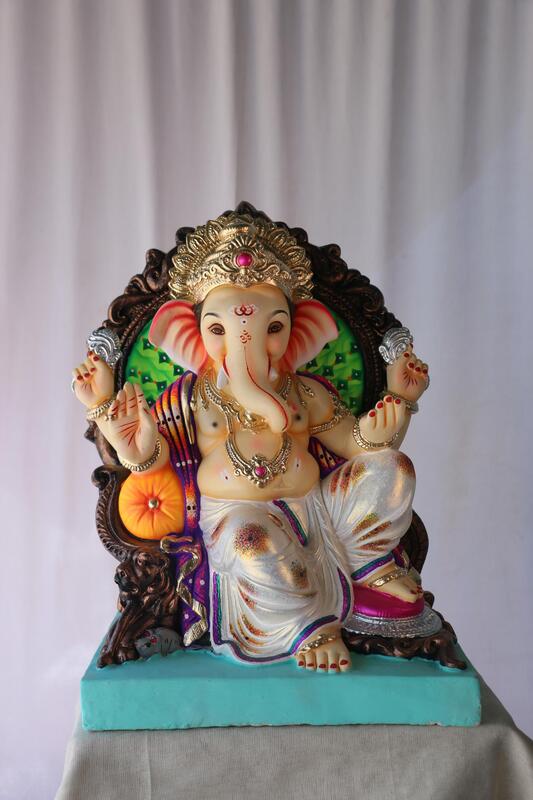 Vaadya Furniture Ganpati | POP Ganpati | 20 Inches Height | MSKK-0022-POP-20-VAADY-PSKK-DNOA