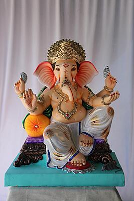 Single Load Ganpati | POP Ganpati | 25 Inches Height | MSKK-0035-POP-25-SINGL-PSKK-DNOA