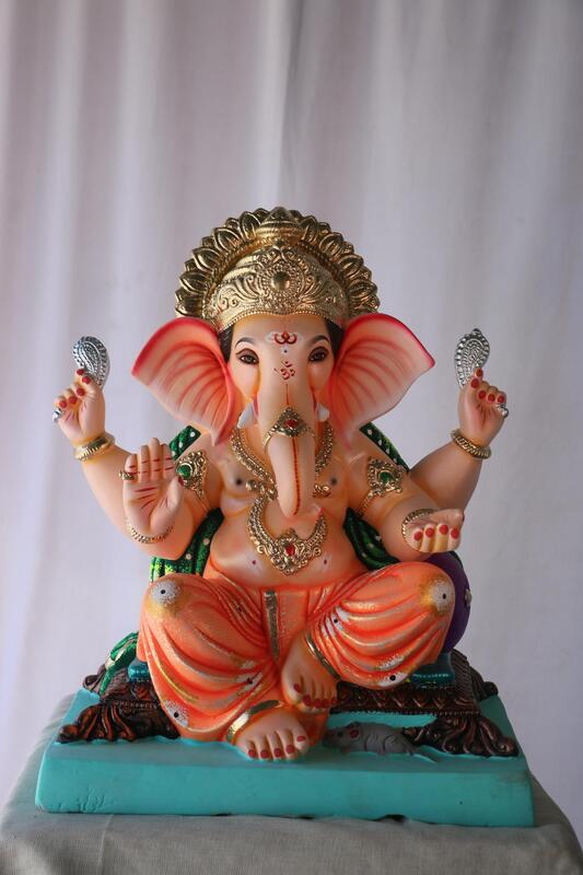 Lahan Lambodar Ganpati | POP Ganpati | 18 Inches Height | MSKK-0041-POP-18-LAHAN-PSKK-DNOA