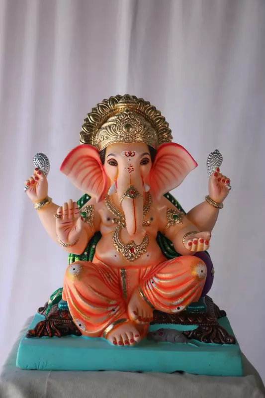 Lahan Lambodar Ganpati | POP Ganpati | 18 Inches Height | MSKK-0041-POP-18-LAHAN-PSKK-DNOA