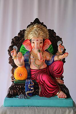 Aadvi Koch Furniture Ganpati | POP Ganpati | 21 Inches Height | MSKK-0042-POP-21-AADVI-PSKK-DNOA