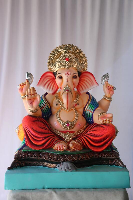 Double Load Mhaisuri Ganpati | POP Ganpati | 23 Inches Height | MSKK-0043-POP-23-DOUBL-PSKK-DNOA