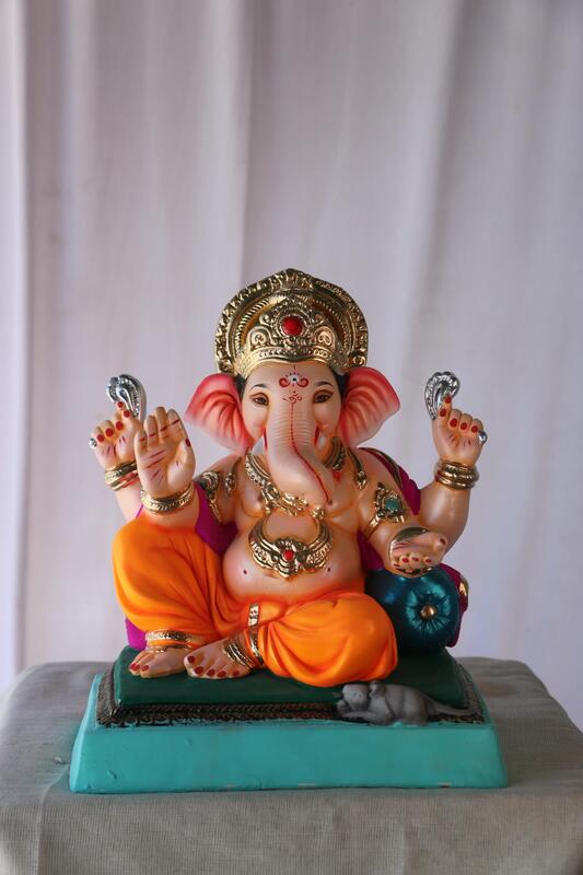 K K Peshwa Ganpati | POP Ganpati | 13 Inches Height | MSKK-0053-POP-13-KKPES-PSKK-DNOA