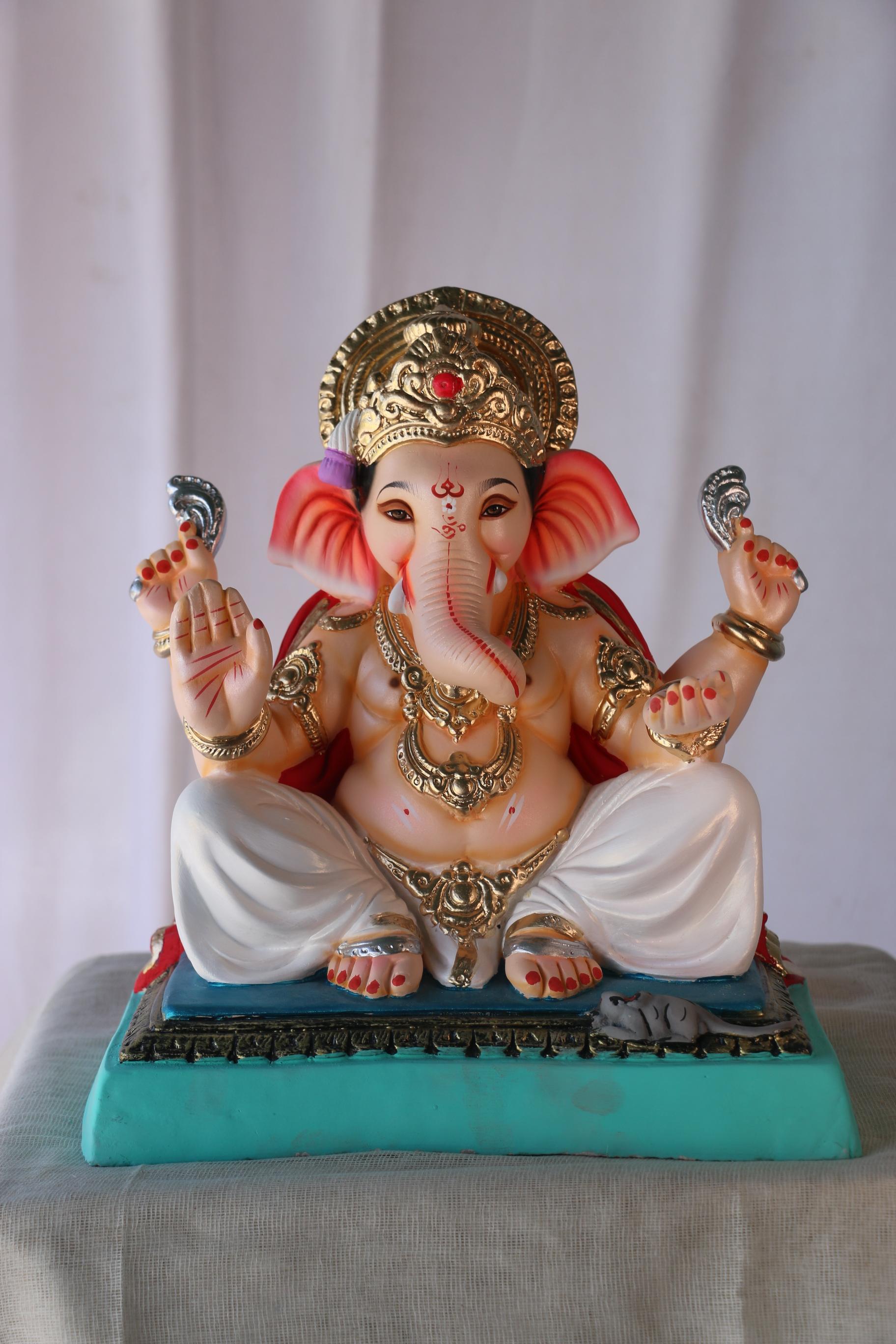 K K Mhaisuri Ganpati | POP Ganpati | 13 Inches Height | MSKK-0054-POP-13-KKMHA-PSKK-DNOA
