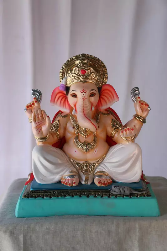 K K Mhaisuri Ganpati | POP Ganpati | 13 Inches Height | MSKK-0054-POP-13-KKMHA-PSKK-DNOA