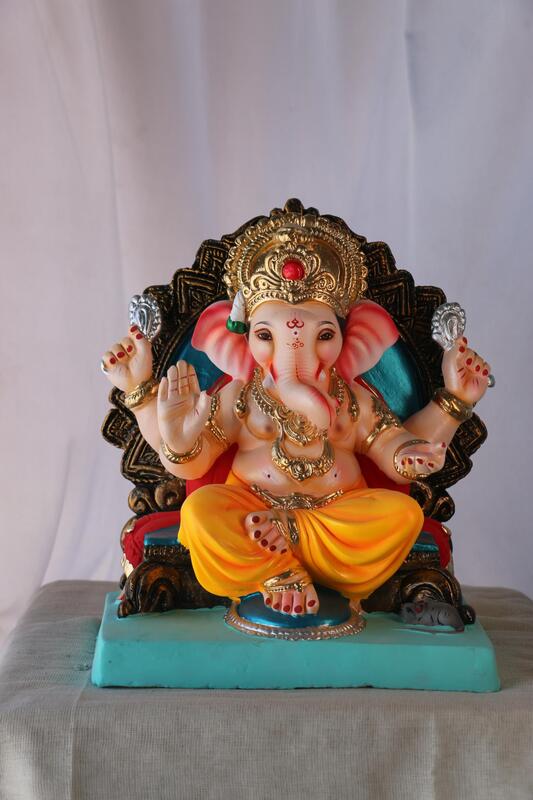 German Prabhval Ganpati | POP Ganpati | 13 Inches Height | MSKK-0056-POP-13-GERMA-PSKK-DNOA