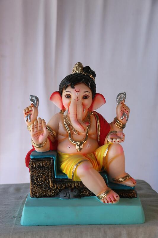 Baal Ganesh Ganpati | POP Ganpati | 13 Inches Height | MSKK-0057-POP-13-BAALG-PSKK-DNOA