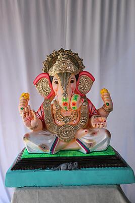 Dagdusheth Ganpati | POP Ganpati | 24 Inches Height | MSKK-0059-POP-24-DAGDU-PSKK-DNOA