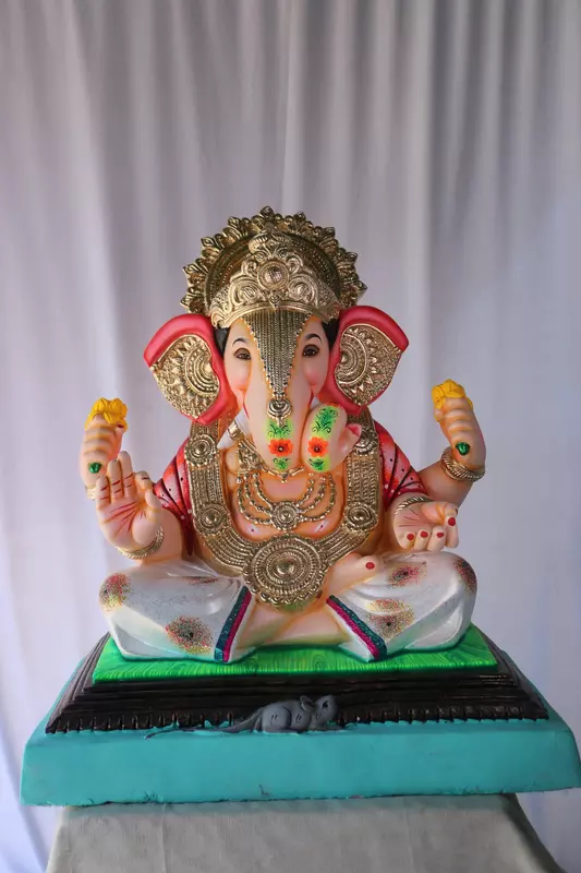 Dagdusheth Ganpati | POP Ganpati | 24 Inches Height | MSKK-0059-POP-24-DAGDU-PSKK-DNOA