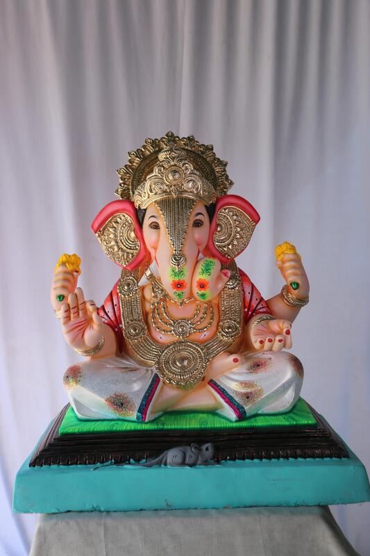 Dagdusheth Ganpati | POP Ganpati | 24 Inches Height | MSKK-0059-POP-24-DAGDU-PSKK-DNOA