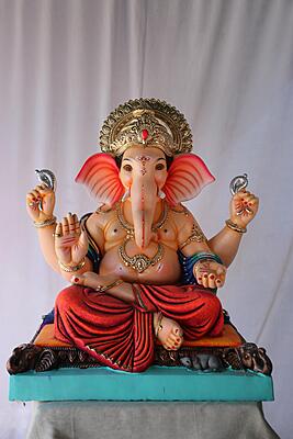 Aasanmandi Ganpati | POP Ganpati | 24 Inches Height | MSKK-0063-POP-24-AASAN-PSKK-DNOA
