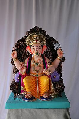 laalbaugcha Raja Ganpati | POP Ganpati | 24 Inches Height | MSKK-0064-POP-24-LAALB-PSKK-DNOA