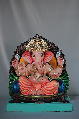 Double Load Mhaisuri Ganpati | Eco Friendly Shadu Mati Ganpati | 16 Inches Height | MSKK-0007-SHA-16-DOUBL-PSKK-DNOA