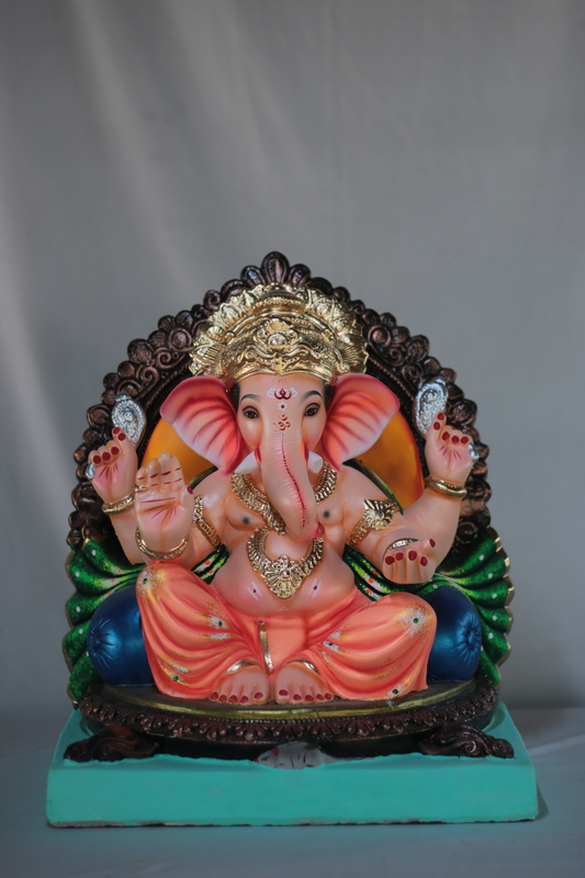 Double Load Mhaisuri Ganpati | Eco Friendly Shadu Mati Ganpati | 16 Inches Height | MSKK-0007-SHA-16-DOUBL-PSKK-DNOA