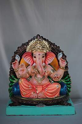 Double Load Mhaisuri Ganpati | Eco Friendly Shadu Mati Ganpati | 16 Inches Height | MSKK-0007-SHA-16-DOUBL-PSKK-DNOA