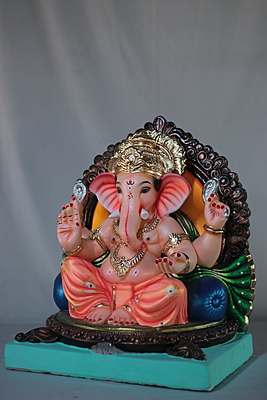 Double Load Mhaisuri Ganpati | Eco Friendly Shadu Mati Ganpati | 16 Inches Height | MSKK-0007-SHA-16-DOUBL-PSKK-DNOA