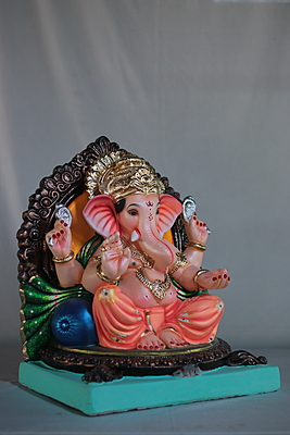 Double Load Mhaisuri Ganpati | Eco Friendly Shadu Mati Ganpati | 16 Inches Height | MSKK-0007-SHA-16-DOUBL-PSKK-DNOA