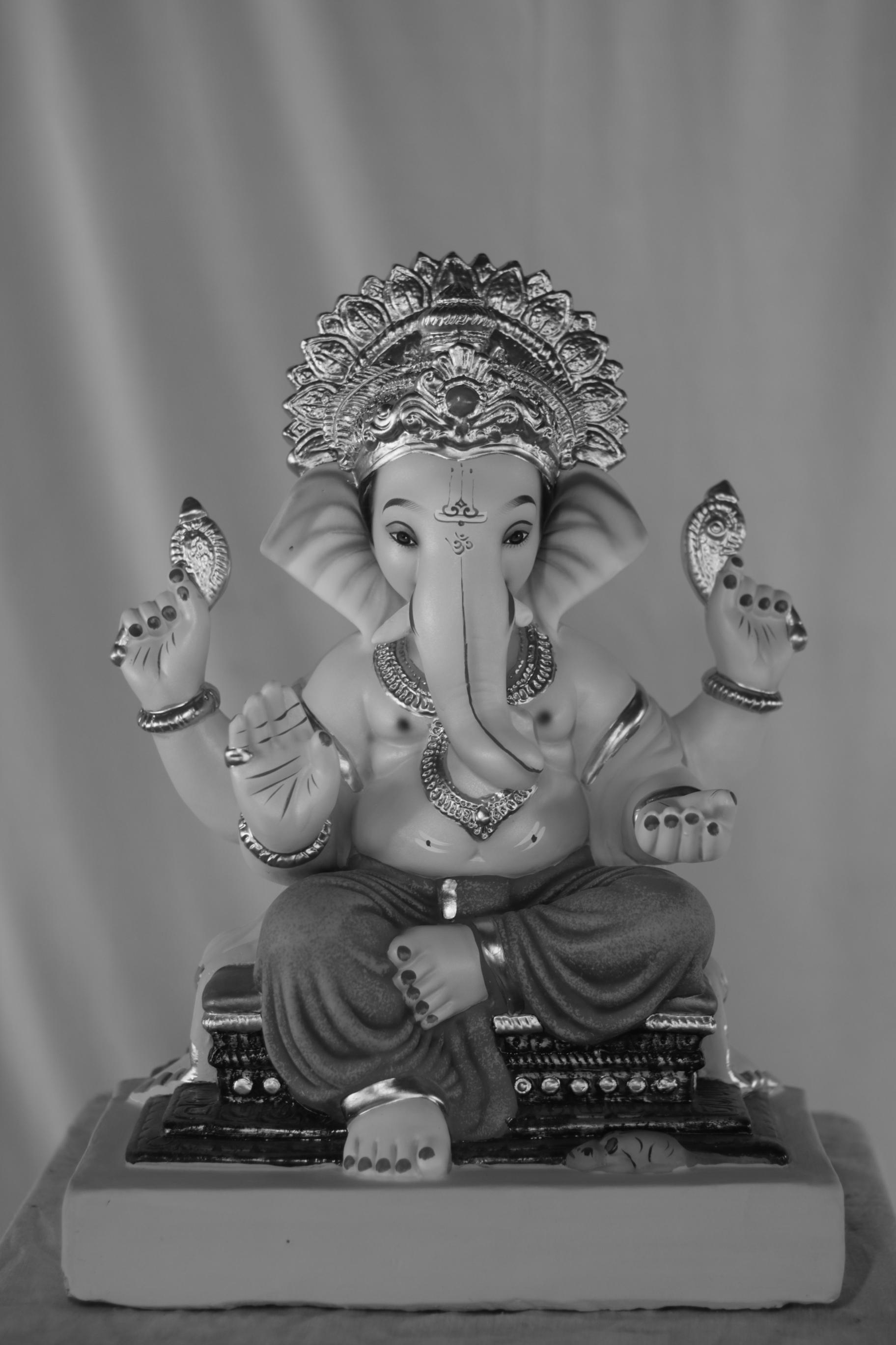 K K German Ganpati | Eco Friendly Shadu Mati Ganpati | 17 Inches Height | MSKK-0012-SHA-17-KKGER-PSKK-DNOA-VXX