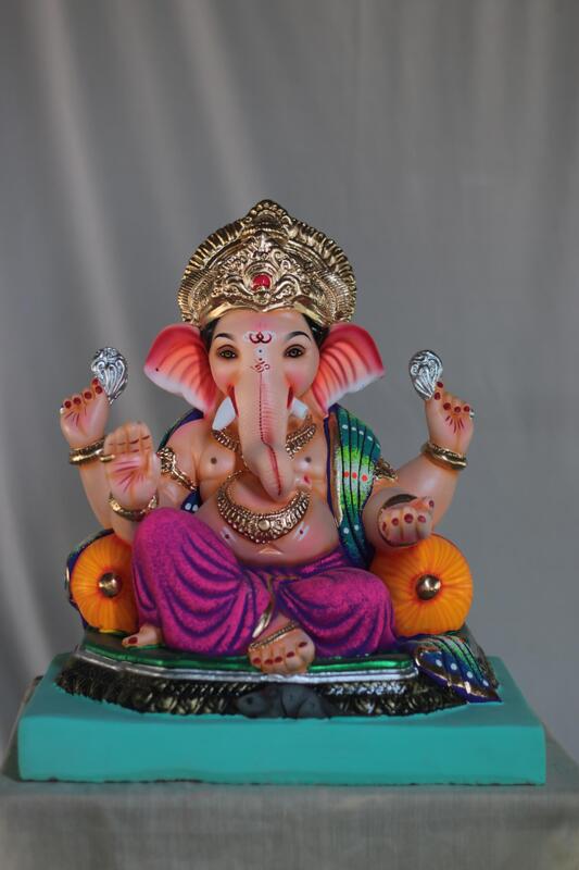 Brahman Ganpati | Shadu Mati Ganpati | 16 Inches Height | MSKK-0017-SHA-16-BRAHM-PSKK-DNOA