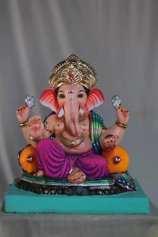 Brahman Ganpati | Shadu Mati Ganpati | 16 Inches Height | MSKK-0017-SHA-16-BRAHM-PSKK-DNOA