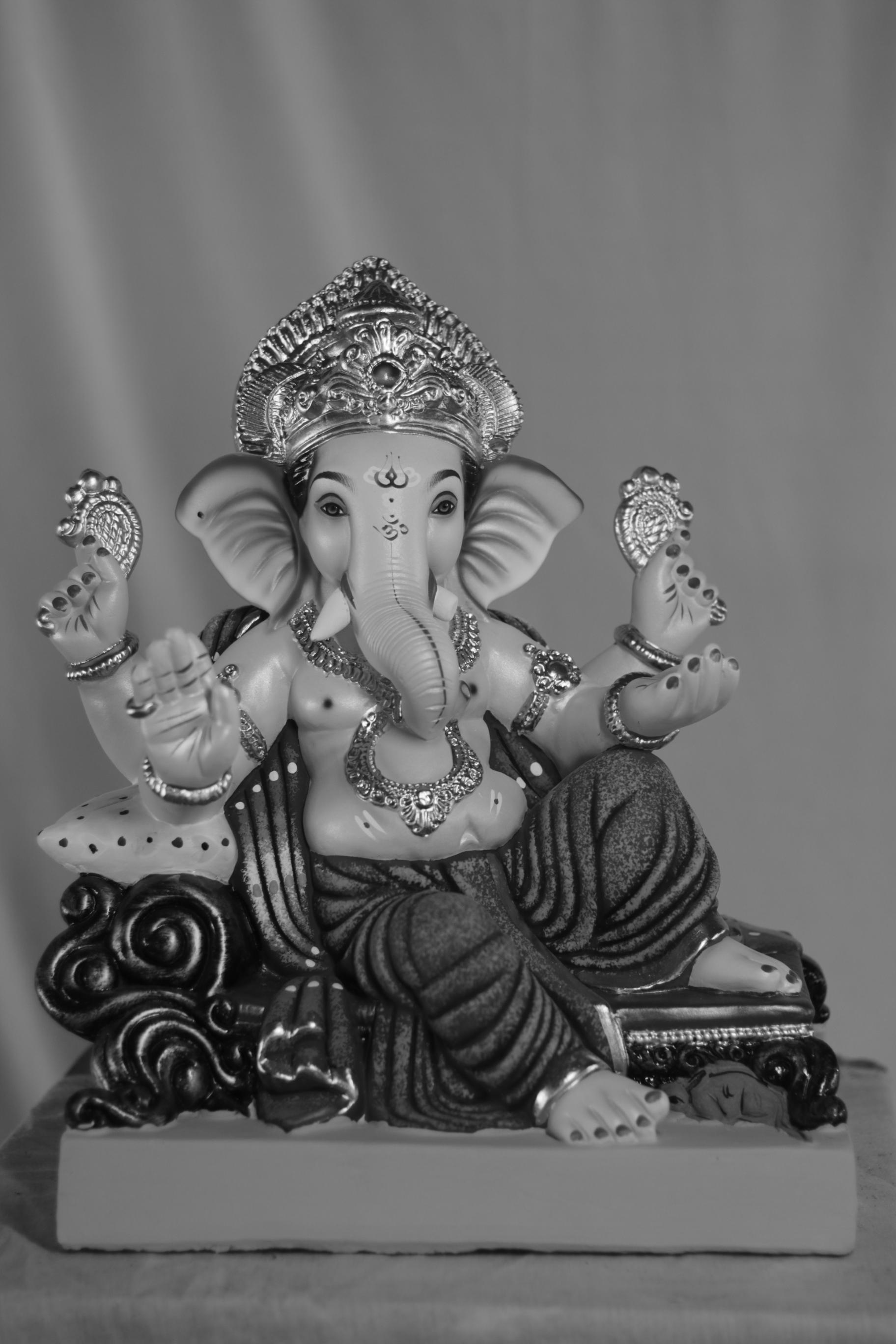 V K Furniture Ganpati | Eco Friendly Shadu Mati Ganpati | 15 Inches Height | MSKK-0018-SHA-15-VKFUR-PSKK-DNOA-VXX