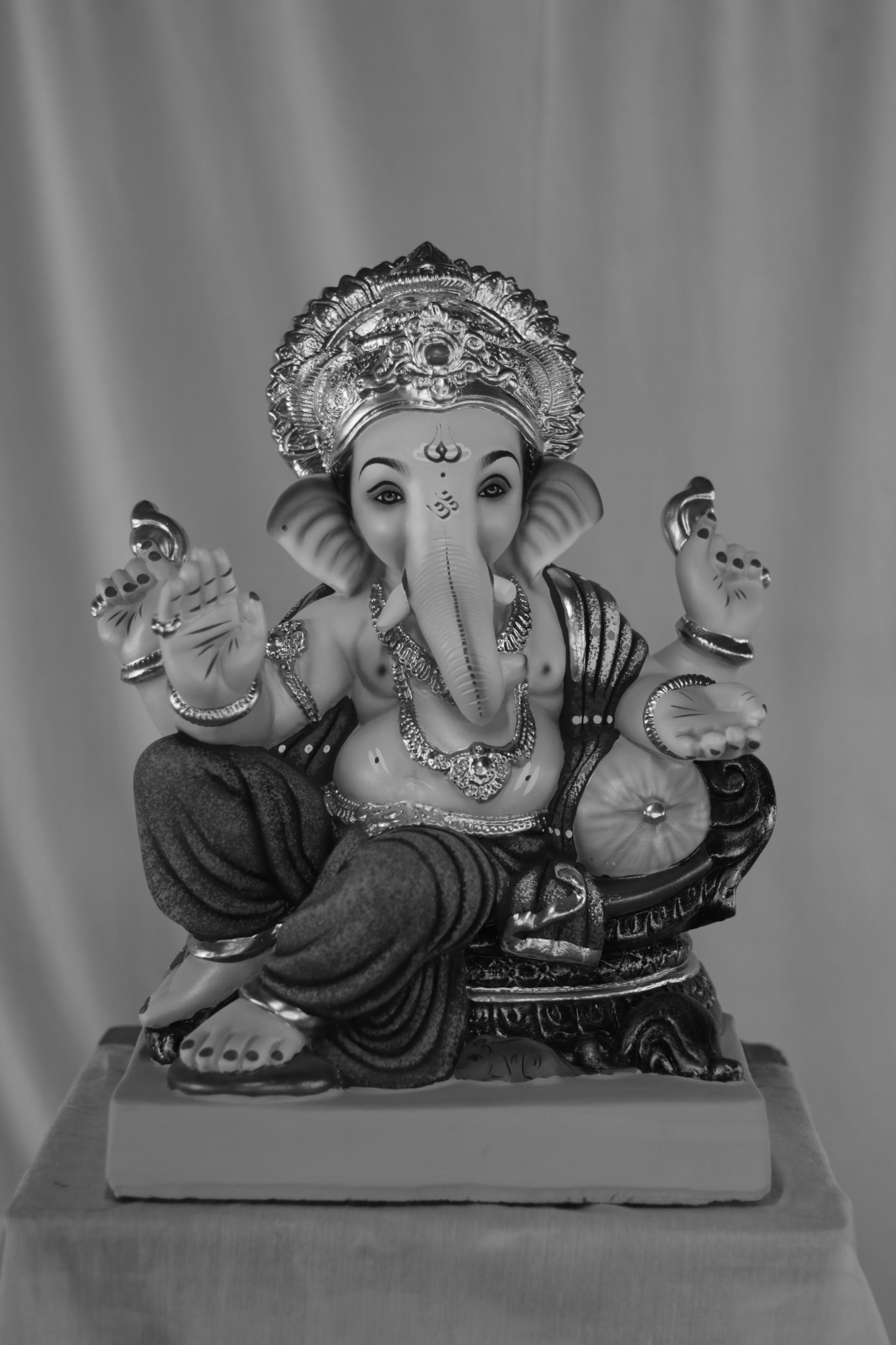 Khade Furniture Ganpati | Eco Friendly Shadu Mati Ganpati | 18 Inches Height | MSKK-0020-SHA-18-KHADE-PSKK-DNOA-VXX