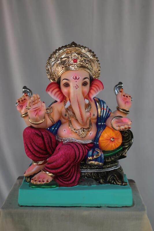 Khade Furniture Ganpati | Shadu Mati Ganpati | 18 Inches Height | MSKK-0020-SHA-18-KHADE-PSKK-DNOA