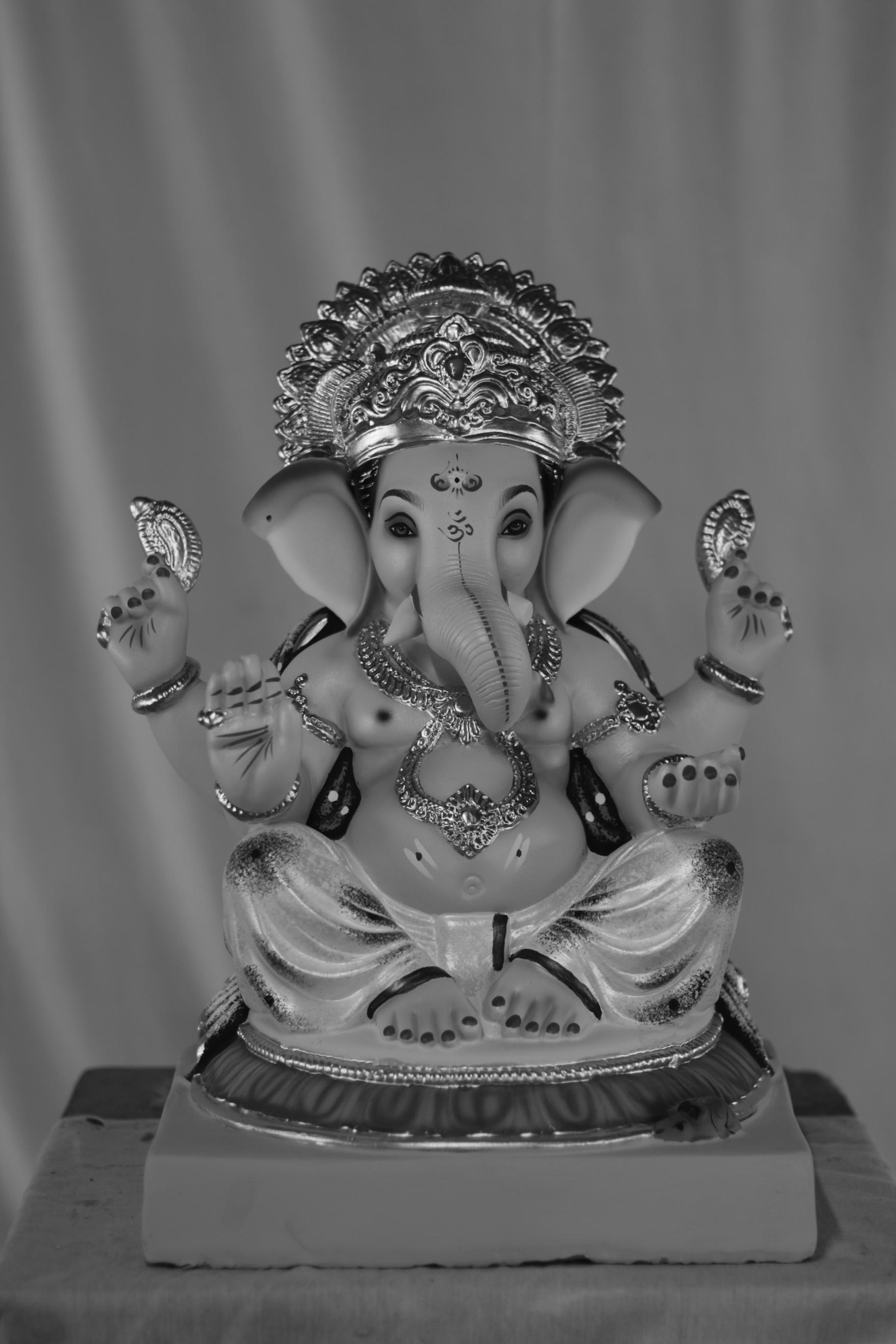 Kamal Mhaisuri Ganpati | Eco Friendly Shadu Mati Ganpati | 17 Inches Height | MSKK-0024-SHA-17-KAMAL-PSKK-DNOA-VXX