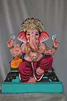 Navin Single Load Ganpati | Shadu Mati Ganpati | 18 Inches Height | MSKK-0025-SHA-18-NAVIN-PSKK-DNOA