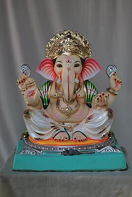 Gol Mhaisuri Ganpati | Shadu Mati Ganpati | 16 Inches Height | MSKK-0039-SHA-16-GOLMH-PSKK-DNOA