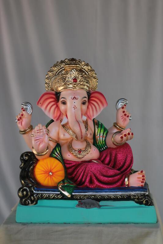 Raajeshahi Ganpati | Shadu Mati Ganpati | 17 Inches Height | MSKK-0043-SHA-17-RAAJE-PSKK-DNOA Raajeshahi Ganpati | Shadu Mati Ganpati | 17 Inches Height | MSKK-0043-SHA-17-RAAJE-PSKK-DNOA
