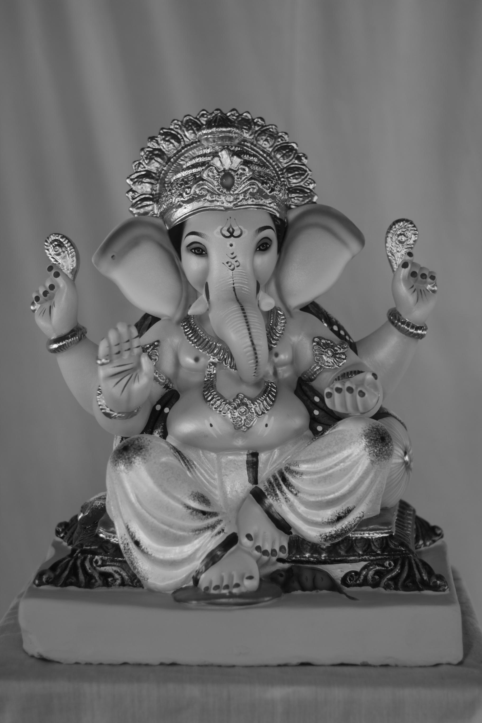 Lahan Lambodar Ganpati | Eco Friendly Shadu Mati Ganpati | 17 Inches Height | MSKK-0051-SHA-17-LAHAN-PSKK-DNOA-VXX