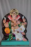 Aadvi Koch Furniture Ganpati | Shadu Mati Ganpati | 19 Inches Height | MSKK-0052-SHA-19-AADVI-PSKK-DNOA