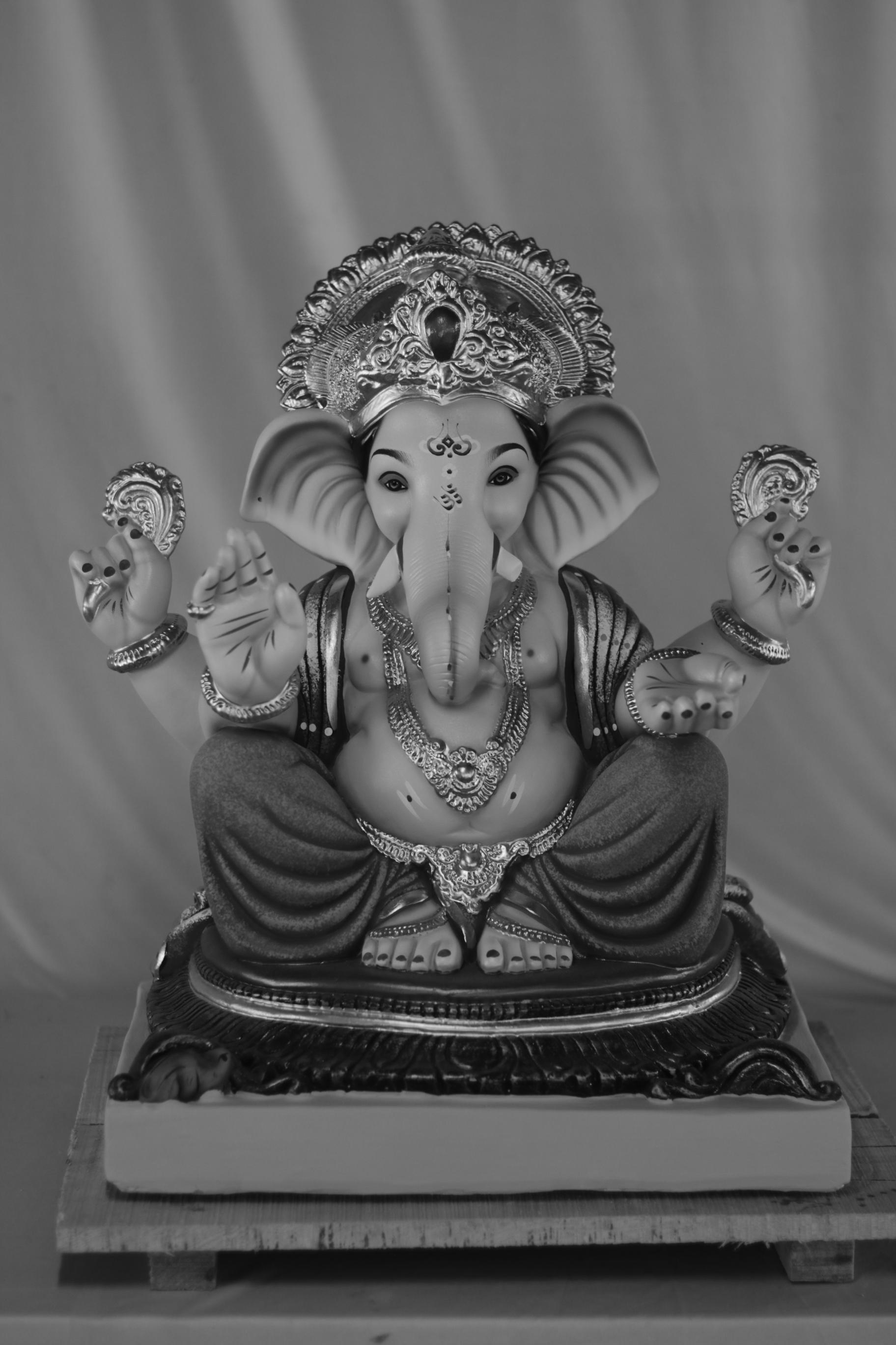 Mhaisuri Ganpati | Eco Friendly Shadu Mati Ganpati | 21 Inches Height | MSKK-0055-SHA-21-MHAIS-PSKK-DNOA-VXX