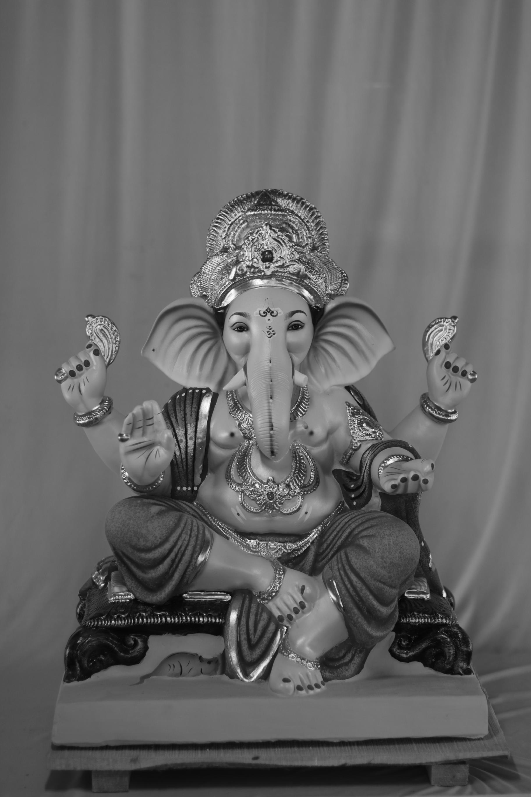 Weling Ganpati | Eco Friendly Shadu Mati Ganpati | 22 Inches Height | MSKK-0056-SHA-22-WELIN-PSKK-DNOA-VXX