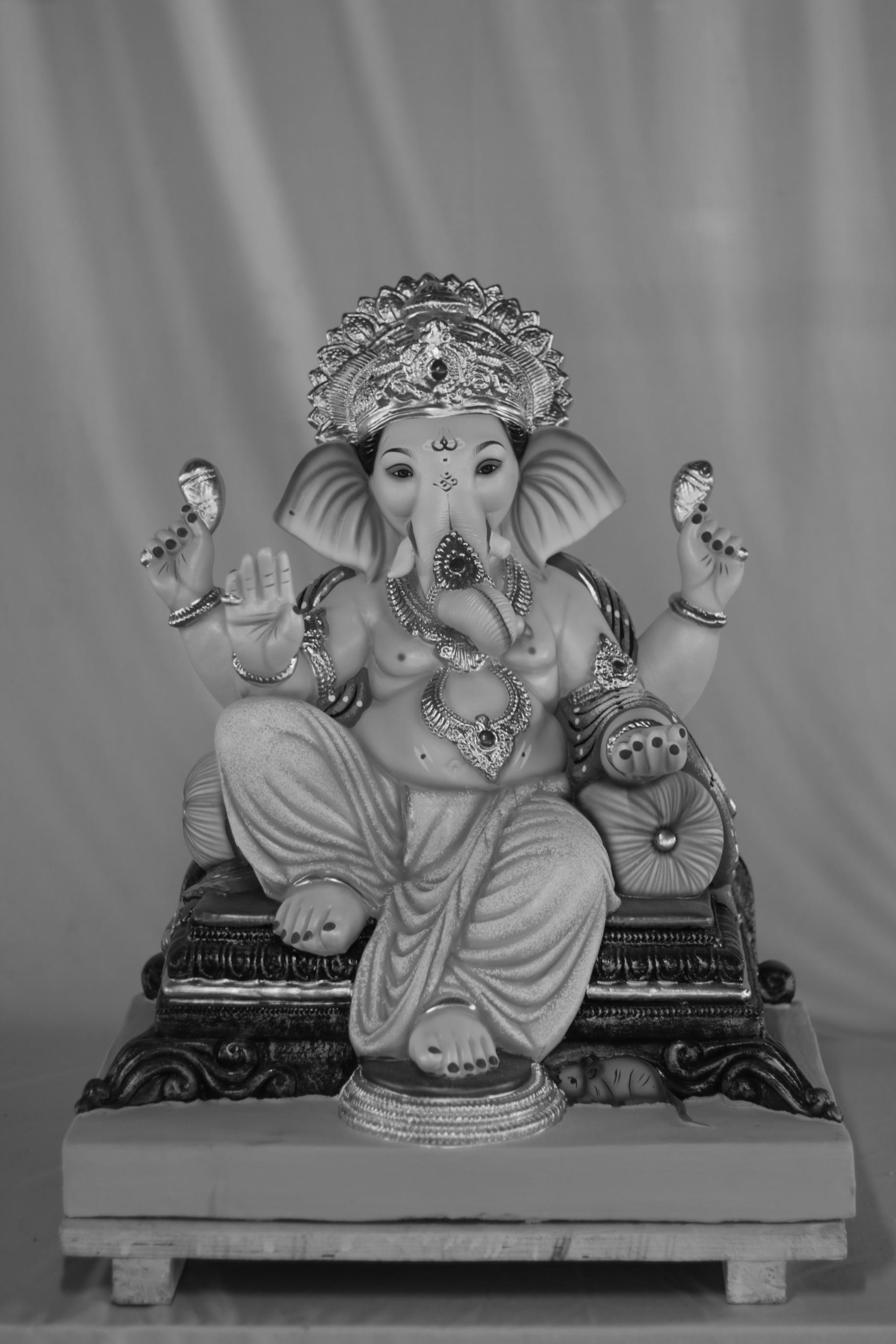 Weling Prabhaval Ganpati | Eco Friendly Shadu Mati Ganpati | 22 Inches Height | MSKK-0062-SHA-22-WELIN-PSKK-DNOA-VXX