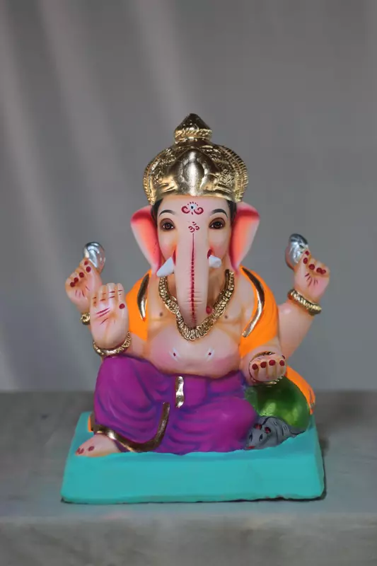 K K Peshwa Ganpati | Shadu Mati Ganpati | 11 Inches Height | MSKK-0064-SHA-11-KKPES-PSKK-DNOA