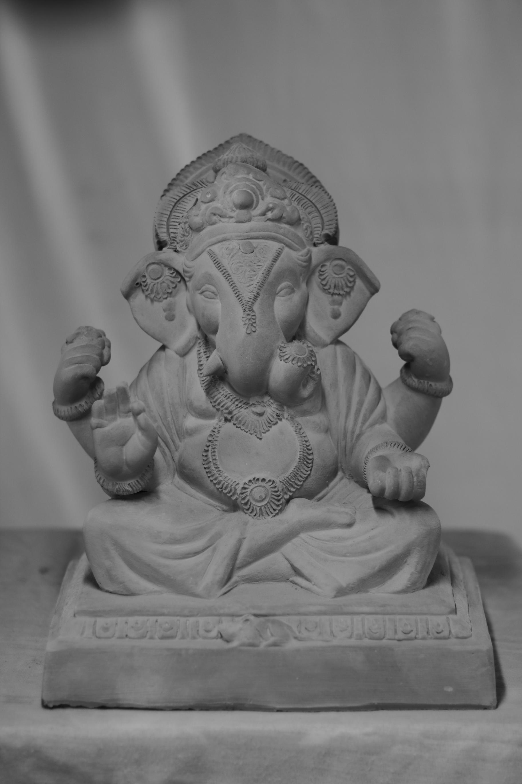 Dagdusheth Ganpati | Eco Friendly Shadu Mati Ganpati | 12 Inches Height | MSKK-0066-SHA-12-DAGDU-PSKK-DNOA-VXX