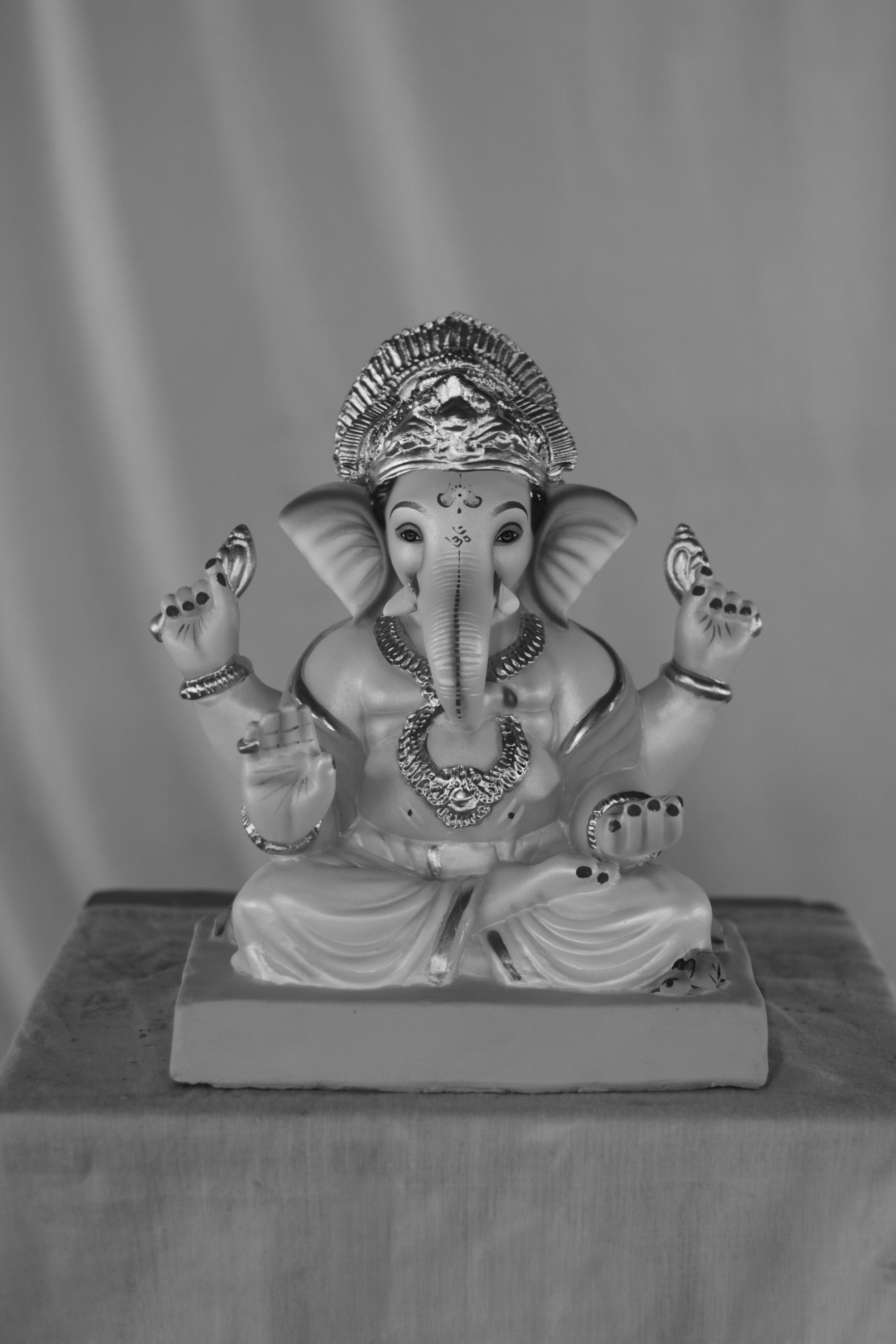 Aasanmandi Ganpati | Eco Friendly Shadu Mati Ganpati | 12 Inches Height | MSKK-0073-SHA-12-AASAN-PSKK-DNOA-VXX