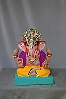 Dagdusheth Ganpati | Shadu Mati Ganpati | 10 Inches Height | MSKK-0074-SHA-10-DAGDU-PSKK-DNOA