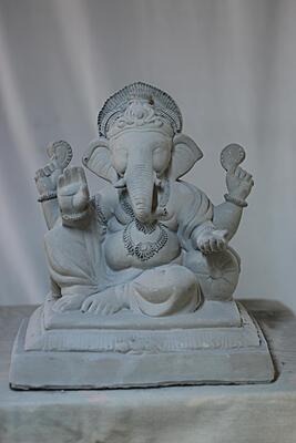 Peshwa Navin Ganpati | Shadu Mati Ganpati | 12 Inches Height | MSKK-0078-SHA-12-PESHW-PSKK-DNOA