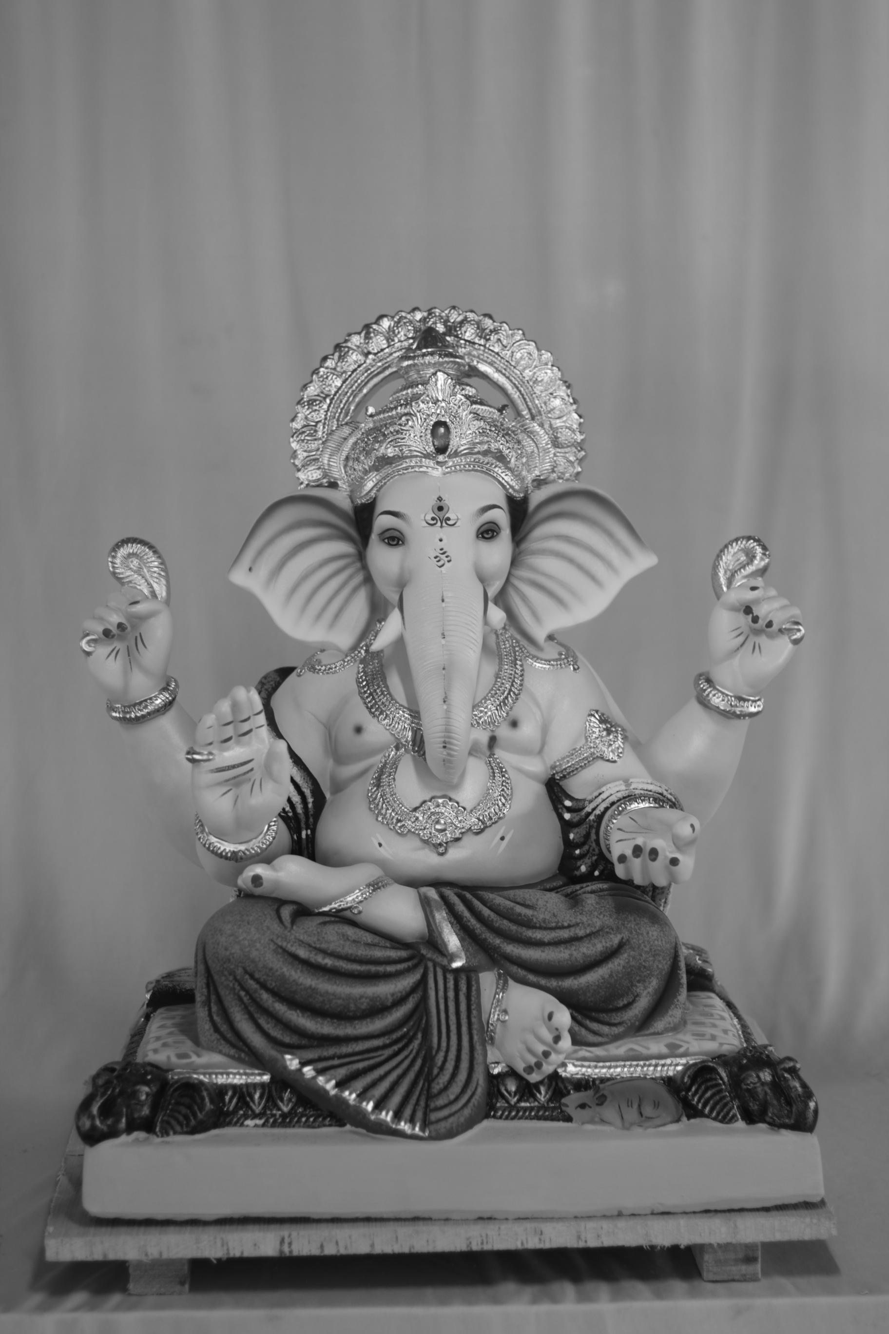 Aasanmandi Ganpati | Eco Friendly Shadu Mati Ganpati | 22 Inches Height | MSKK-0080-SHA-22-AASAN-PSKK-DNOA-VXX