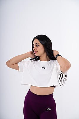 White T-shirt crop top White T-shirt crop top
