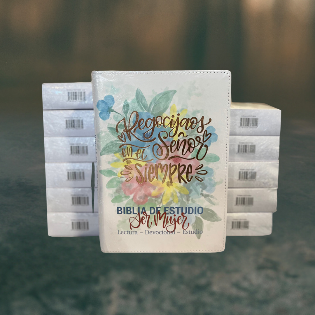 Biblia de Estudio Ser Mujer Letra Grande Imitación Piel, Flores-Caja de 12 Unidades Biblia de Estudio Ser Mujer Letra Grande Imitación Piel, Flores-Caja de 12 Unidades