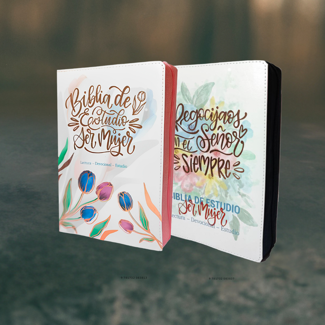 Biblia de Estudio Ser Mujer Letra Grande Imitación Piel, Flores-Caja de 12 Unidades Biblia de Estudio Ser Mujer Letra Grande Imitación Piel, Flores-Caja de 12 Unidades