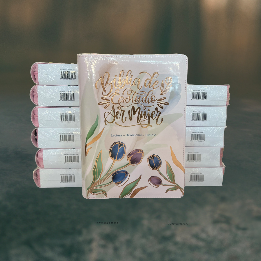 Biblia de Estudio Ser Mujer Letra Grande Imitación Piel, Tulipanes -Caja de 12 Unidades Biblia de Estudio Ser Mujer Letra Grande Imitación Piel, Tulipanes -Caja de 12 Unidades