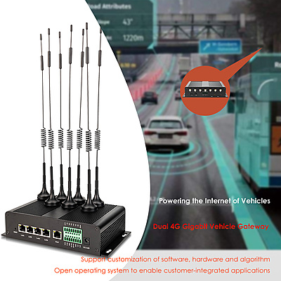 4G LTE Industrial Router with Dual SIM Slot, Sucker Antenna, Dual-Band 2.4G/5.8G WiFi, Gigabit Ports, Quectel IoT Module Compatible