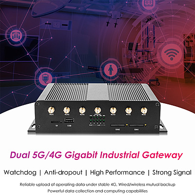 Dual SIM 4G/5G LTE Industrial WiFi Router with Dual Gigabit Ethernet & Sucker Antenna, High-Speed Wireless Gateway for IoT & Remote Connectivity