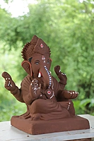 Shivrekar Ganpati | Red Soil Ganpati | 14 Inches Height | MYMA-0003-RED-14-SHIVR-PYMA-DNOA